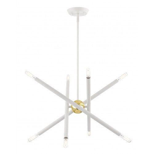 8 Light White Chandelier Livex