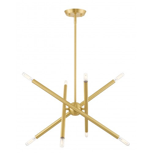 8 Light Satin Brass Chandelier Livex