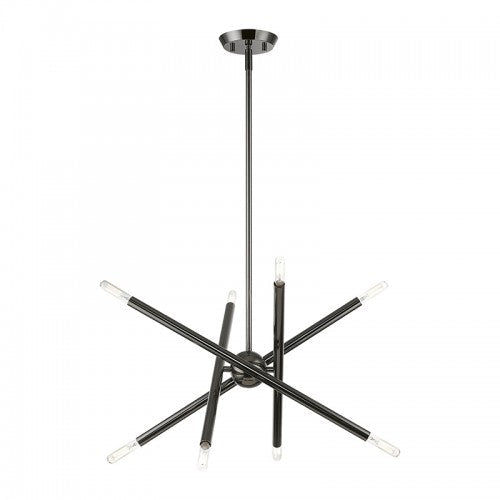 8 Light Black Chrome Chandelier Livex