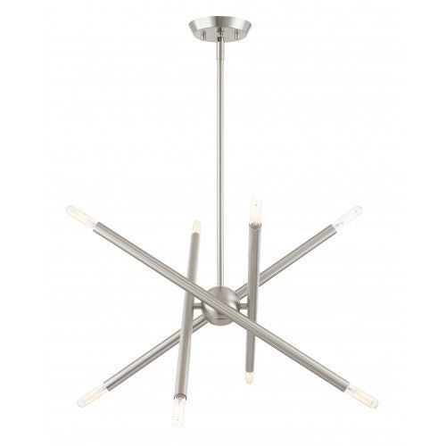 8 Light Brushed Nickel Chandelier Livex