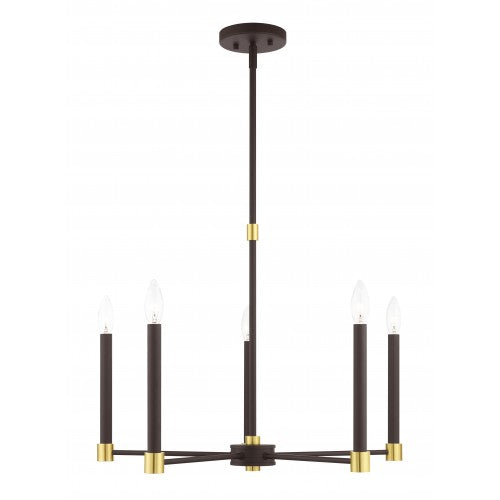 5 Light Bronze Chandelier Livex