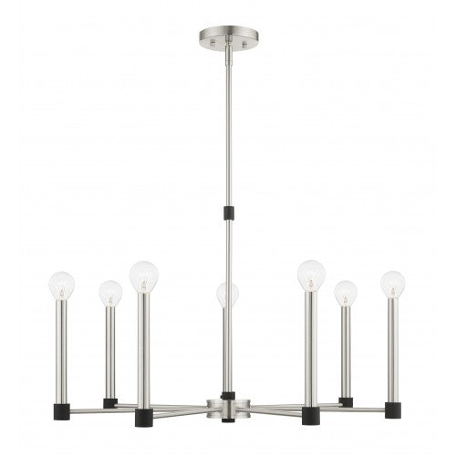 7 Light Brushed Nickel Chandelier Livex