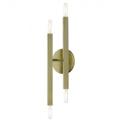 4 Light Antique Brass ADA Sconce Livex