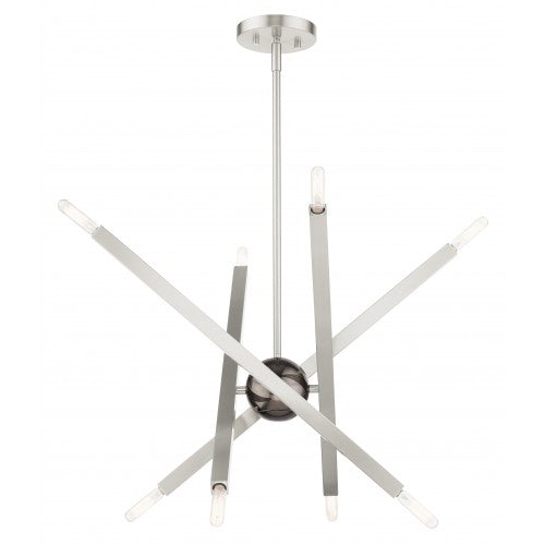 8 Light Brushed Nickel Chandelier Livex