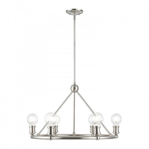 6 Light Brushed Nickel Chandelier Livex