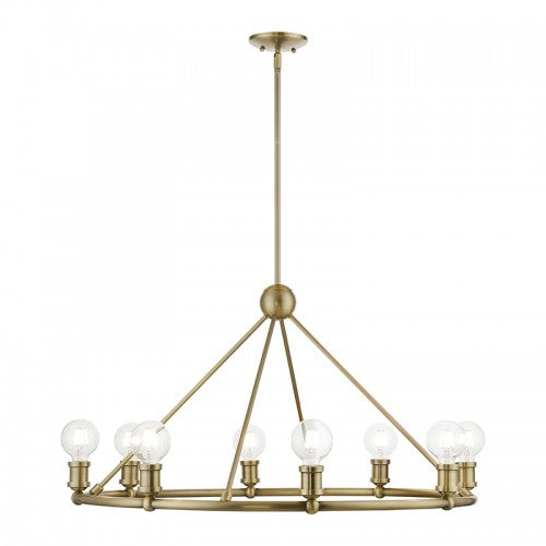 8 Light Antique Brass Chandelier Livex