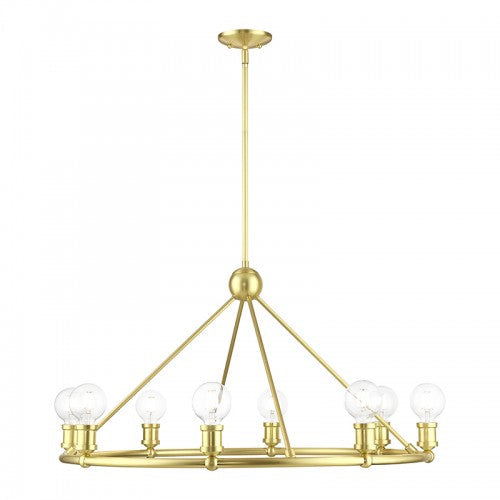 8 Light Satin Brass Chandelier Livex