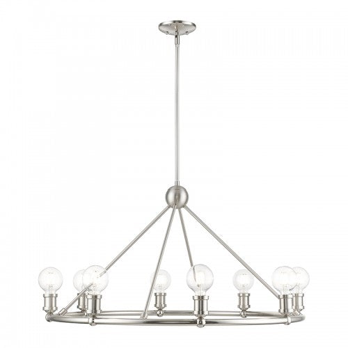 8 Light Brushed Nickel Chandelier Livex