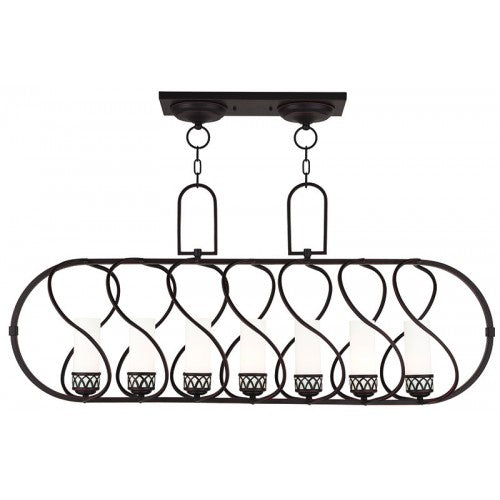 7 Light Olde Bronze Linear Chandelier Livex