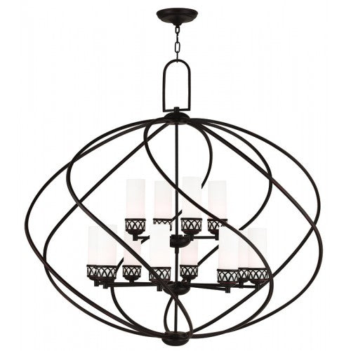 8 Light + 4 Light Old Bronze Foyer Chandelier Livex