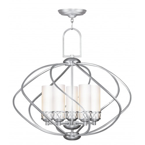 5 Light Brushed Nickel Chandelier Livex