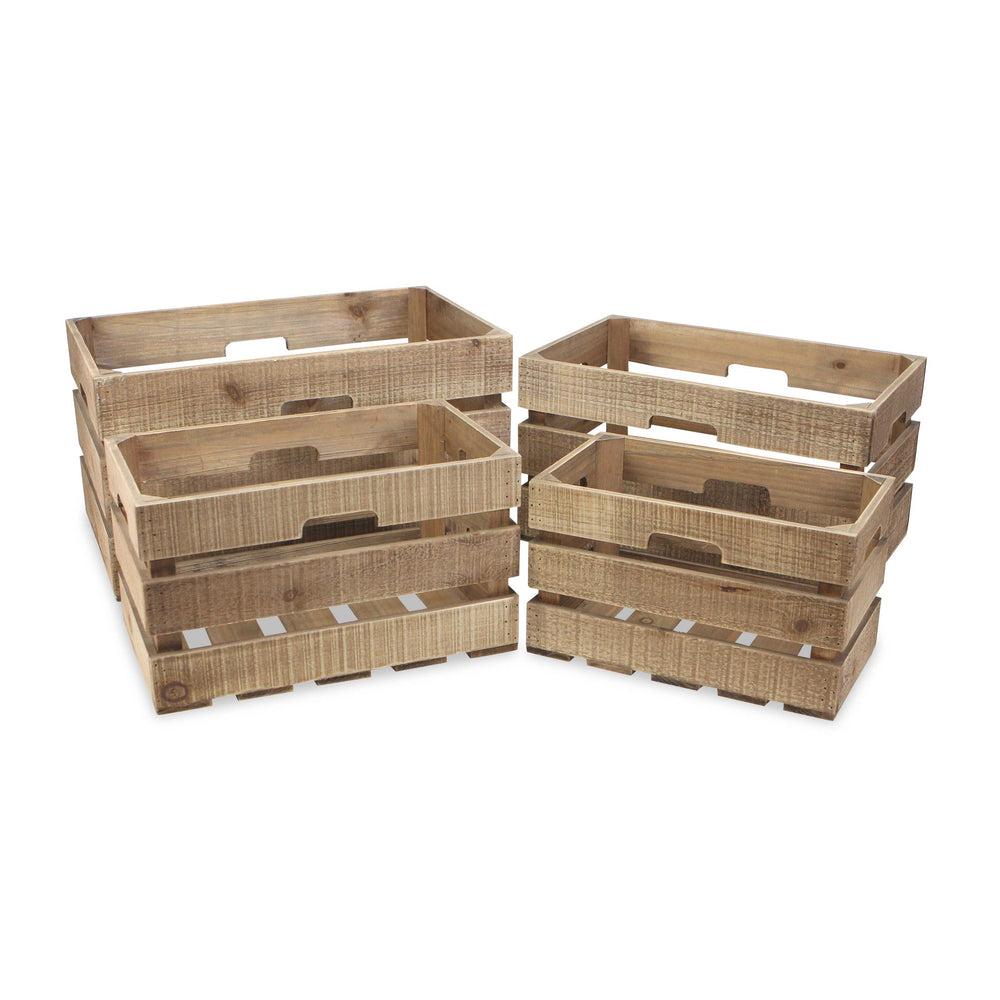 CHEUNGS Eika Set of 4 Wooden Market Fresh Crates