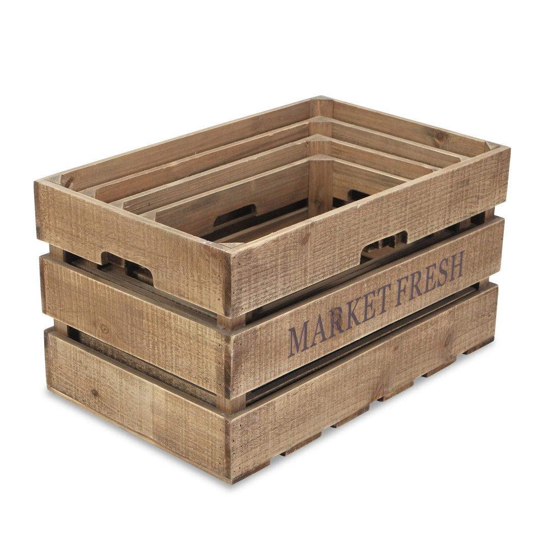 CHEUNGS Eika Set of 4 Wooden Market Fresh Crates