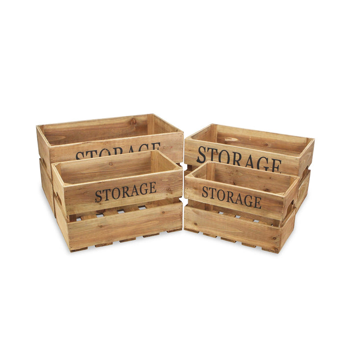 CHEUNGS Eika Set of 4 Wooden Storage Crates