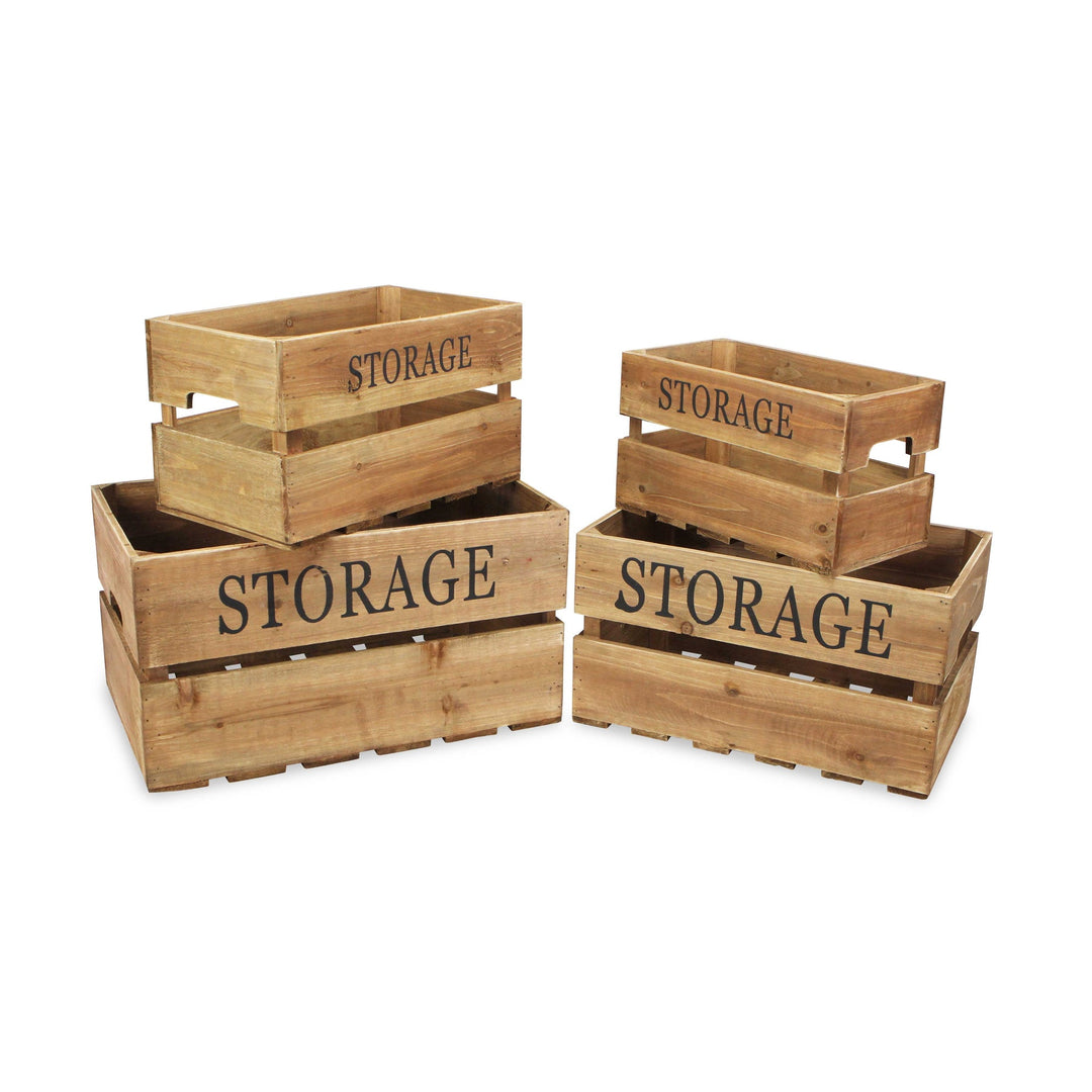 CHEUNGS Eika Set of 4 Wooden Storage Crates