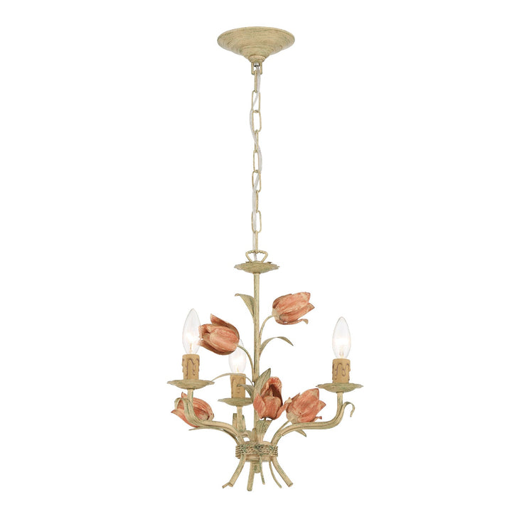 Southport 3 Light Sage Rose Mini Chandelier Crystorama