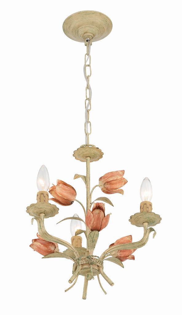 Southport 3 Light Sage Rose Mini Chandelier Crystorama