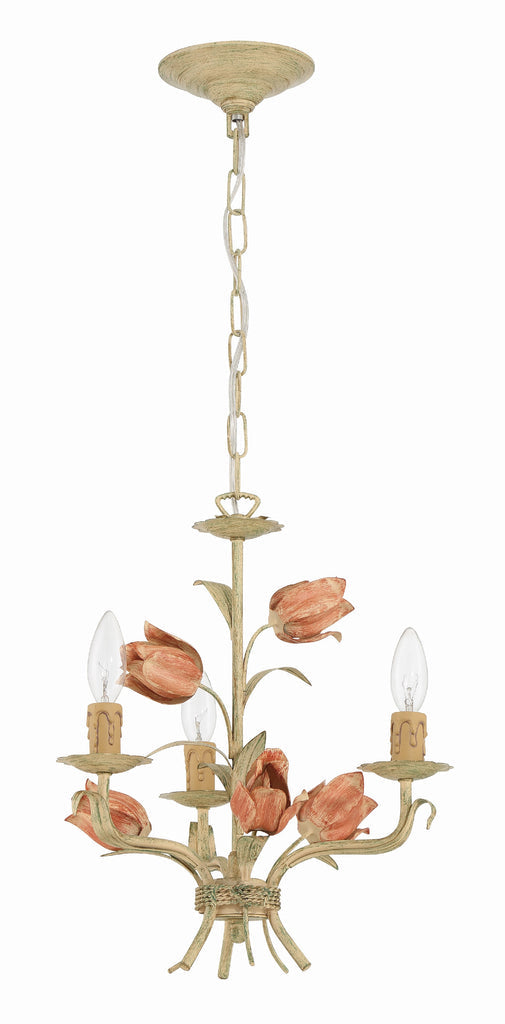 Southport 3 Light Sage Rose Mini Chandelier Crystorama