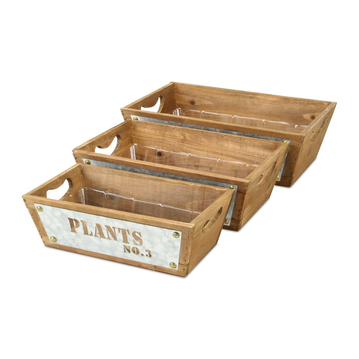 CHEUNGS Persim Set of 3 Tapered Wood Crates