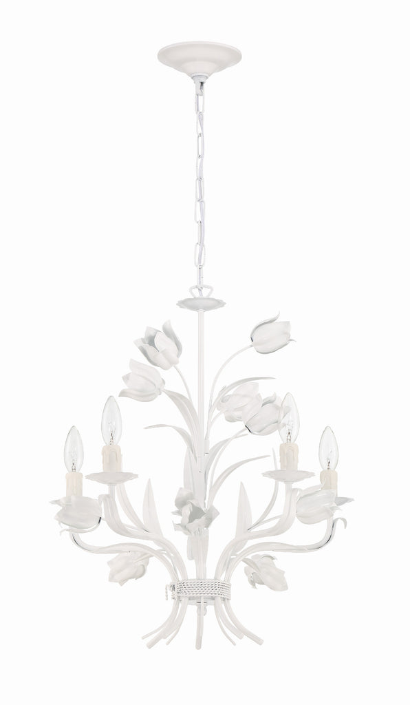 Southport 5 Light Wet White Chandelier Crystorama