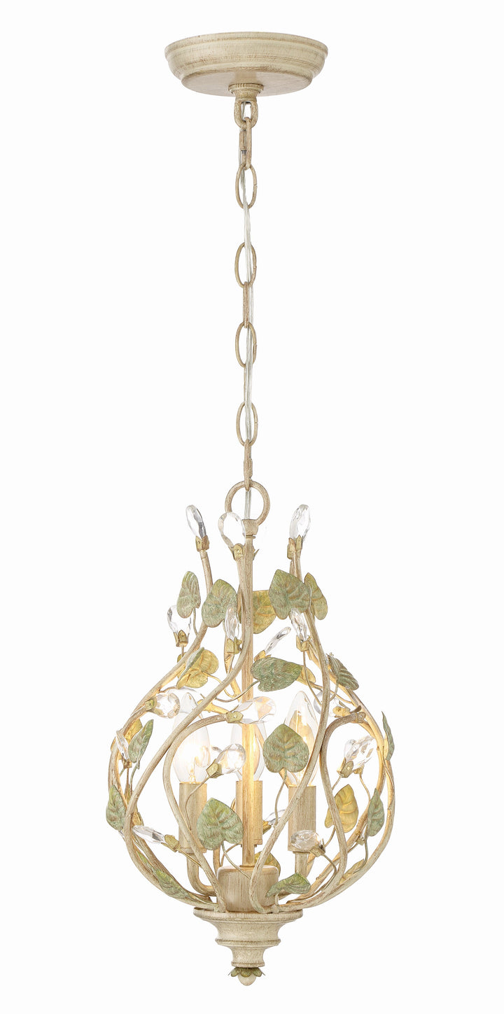 Josie 3 Light Champagne Green Tea Mini Chandelier Crystorama