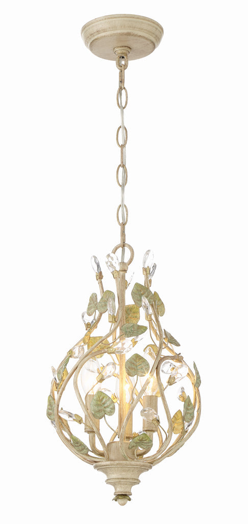 Josie 3 Light Champagne Green Tea Mini Chandelier Crystorama