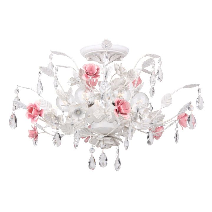 Crystorama Crystorama Lola 6 Light Wet White Semi Flush Mount