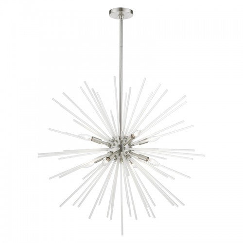 8 Light Brushed Nickel Large Foyer Chandelier Livex