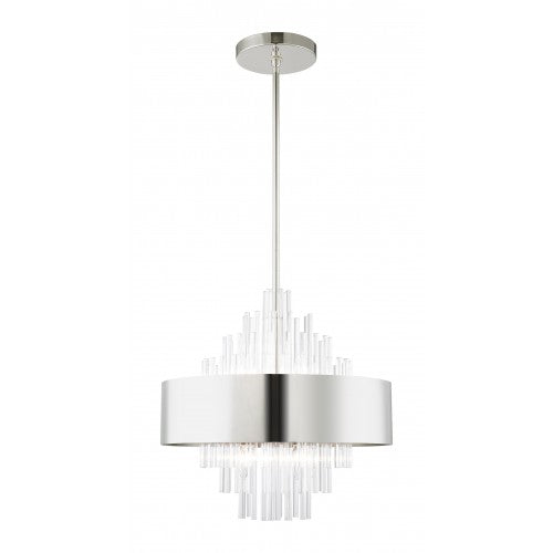 8 Light Polished Nickel Pendant Chandelier Livex