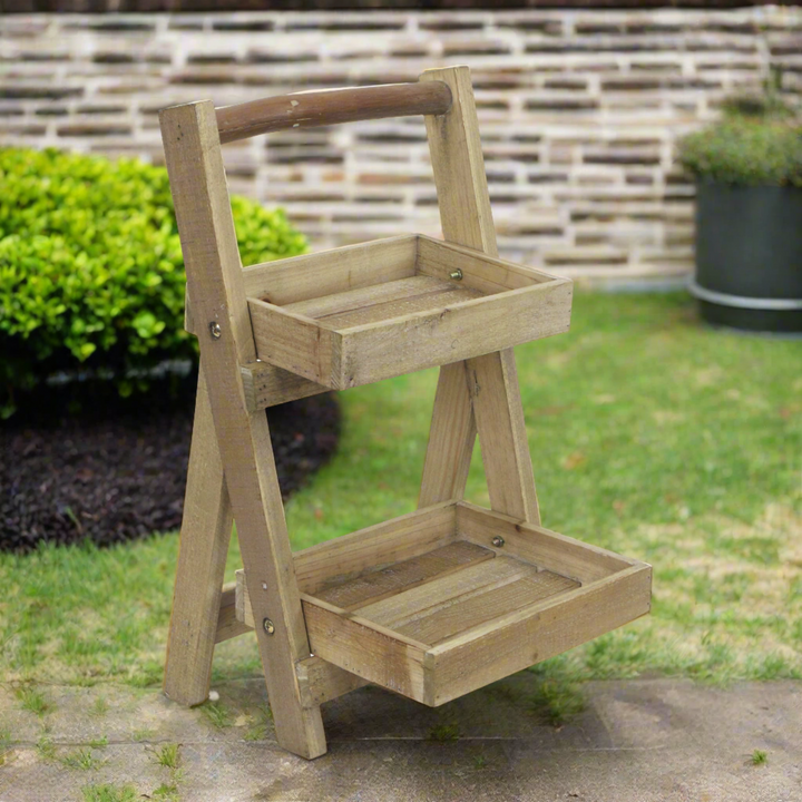 CHEUNGS Alari 2 Tier Wood Folding Shelf - Small