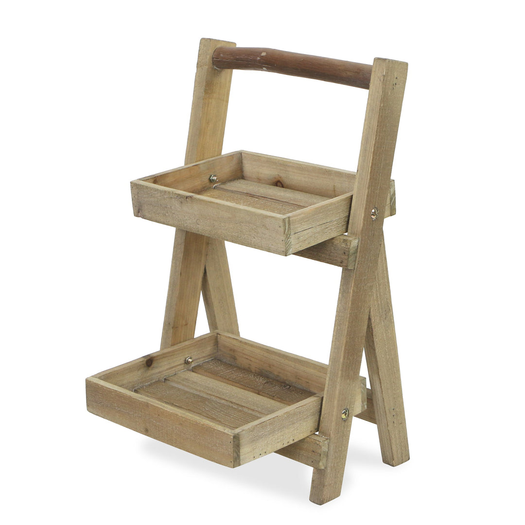 CHEUNGS Alari 2 Tier Wood Folding Shelf - Small