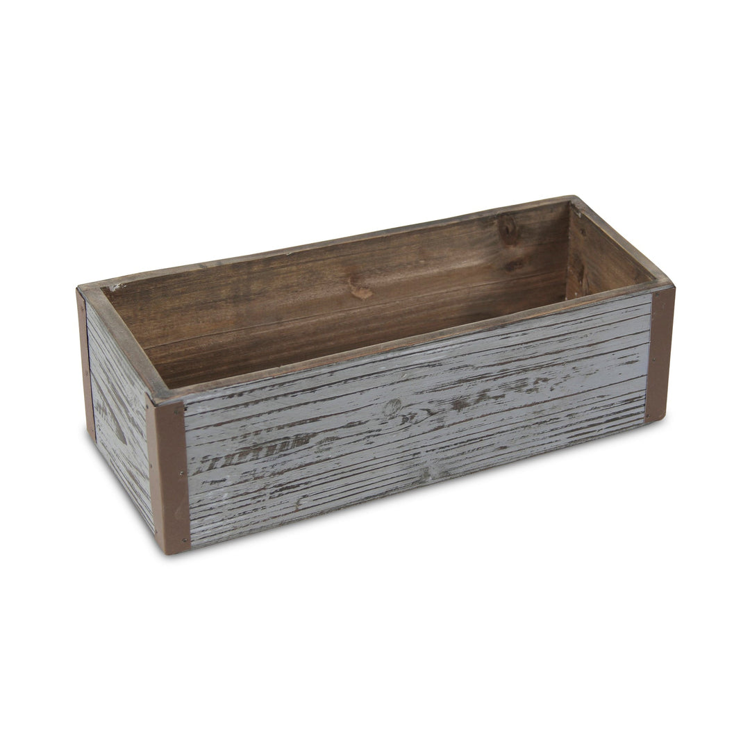 CHEUNGS Fiorel Rectangular Gray Wood Planter - Small