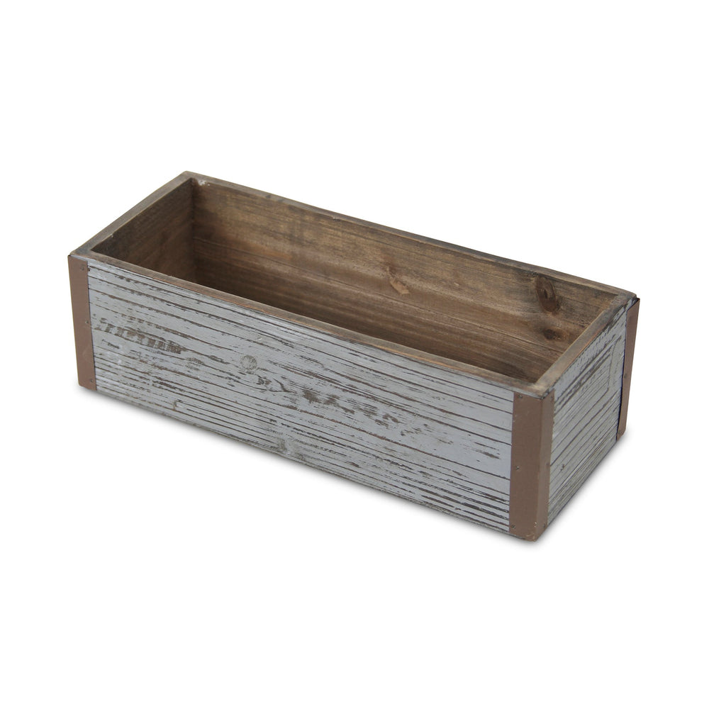 CHEUNGS Fiorel Rectangular Gray Wood Planter - Small