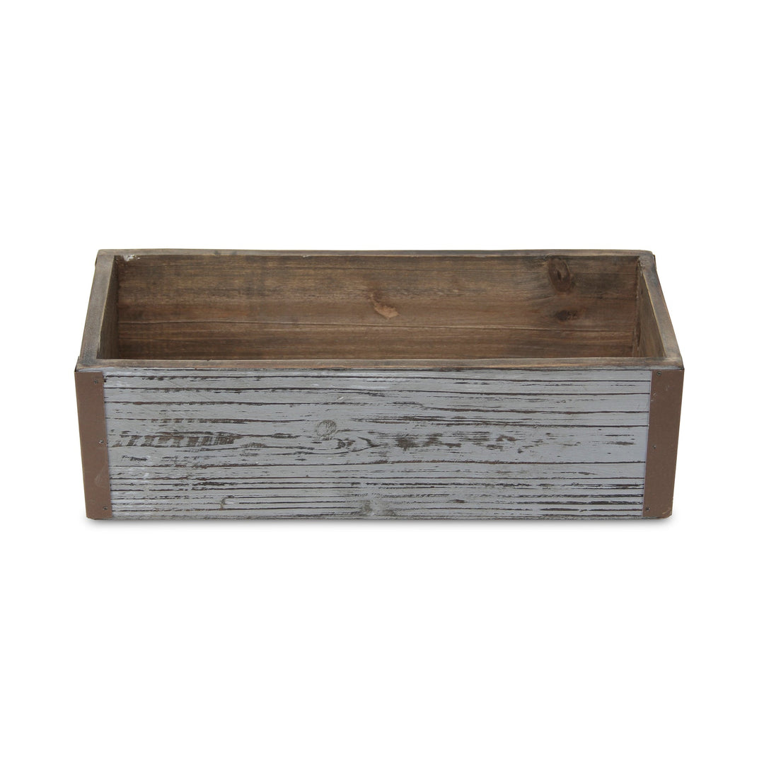 CHEUNGS Fiorel Rectangular Gray Wood Planter - Small