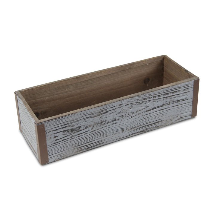 CHEUNGS Fiorel Rectangular Gray Wood Planter - Large