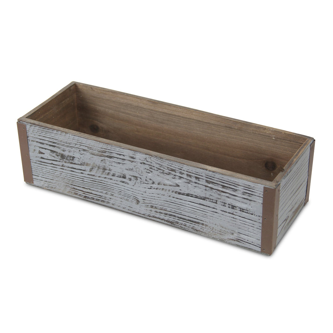 CHEUNGS Fiorel Rectangular Gray Wood Planter - Large