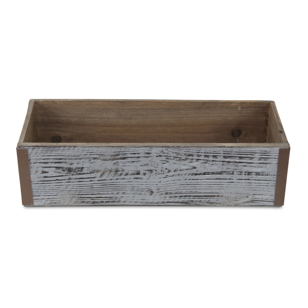 CHEUNGS Fiorel Rectangular Gray Wood Planter - Large