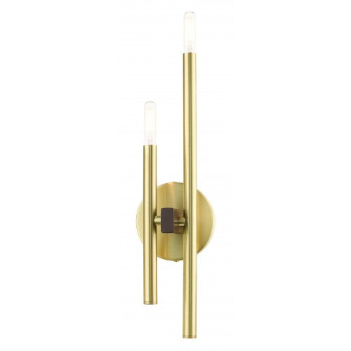 2 Light Satin Brass ADA Double Sconce Livex