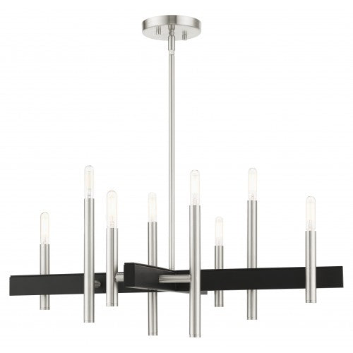 8 Light Brushed Nickel Chandelier Livex