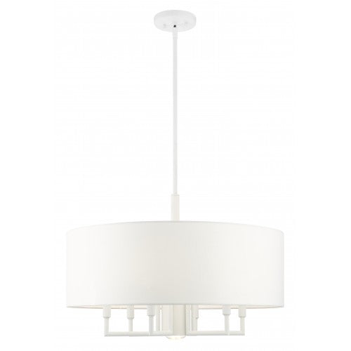 7 Light White Pendant Chandelier Livex