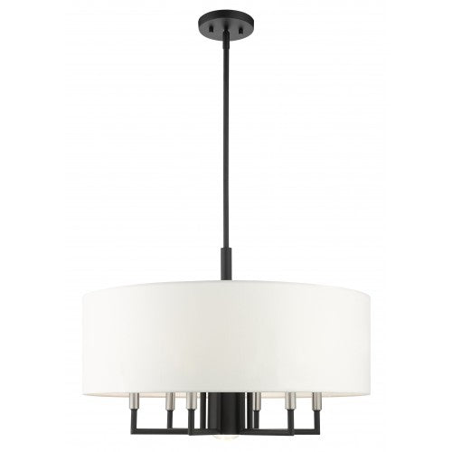 7 Light Black Pendant Chandelier Livex