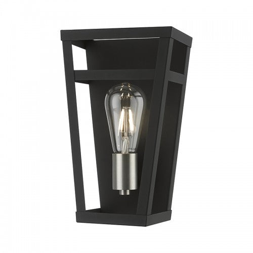 1 Light Black with Brushed Nickel Accents ADA Sconce Livex