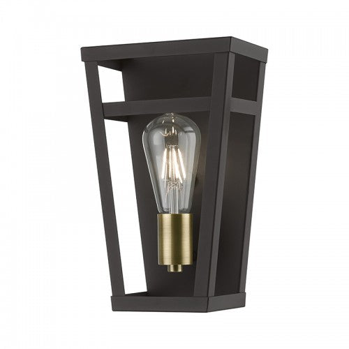 1 Light Bronze with Antique Brass Accents ADA Sconce Livex