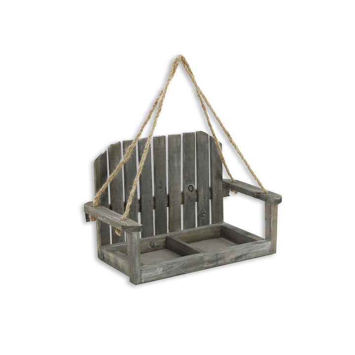 CHEUNGS Roostvale Wooden Hanging Chair with Double Pot Storage - Gray Wash