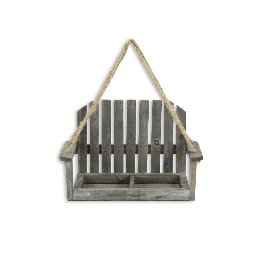 CHEUNGS Roostvale Wooden Hanging Chair with Double Pot Storage - Gray Wash