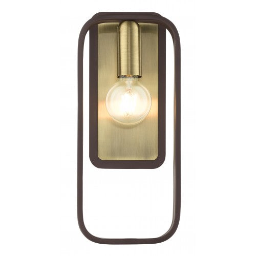 1 Light Bronze with Antique Brass Accents ADA Single Sconce Livex