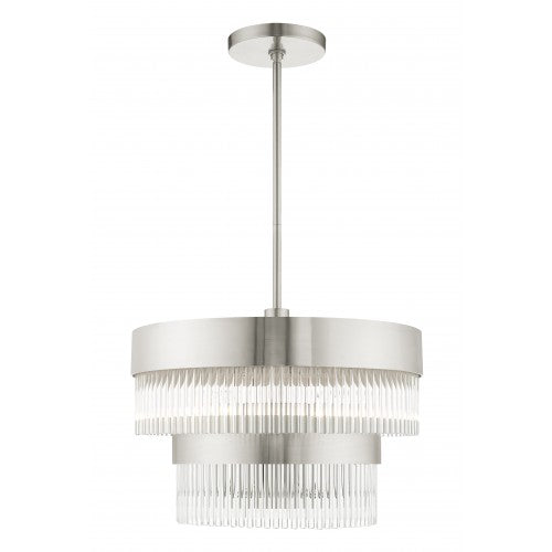 5 Light Brushed Nickel Chandelier Livex