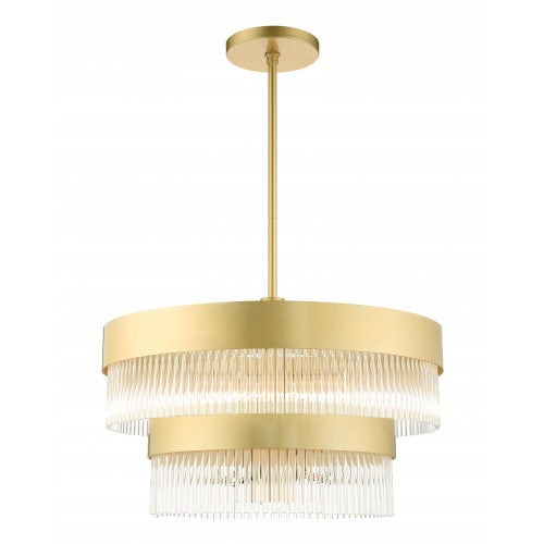 6 Light Soft Gold Chandelier Livex