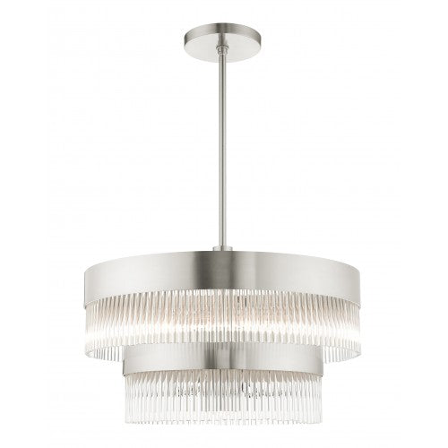 6 Light Brushed Nickel Chandelier Livex