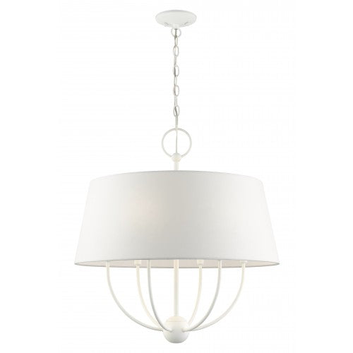 6 Light White Pendant Chandelier Livex